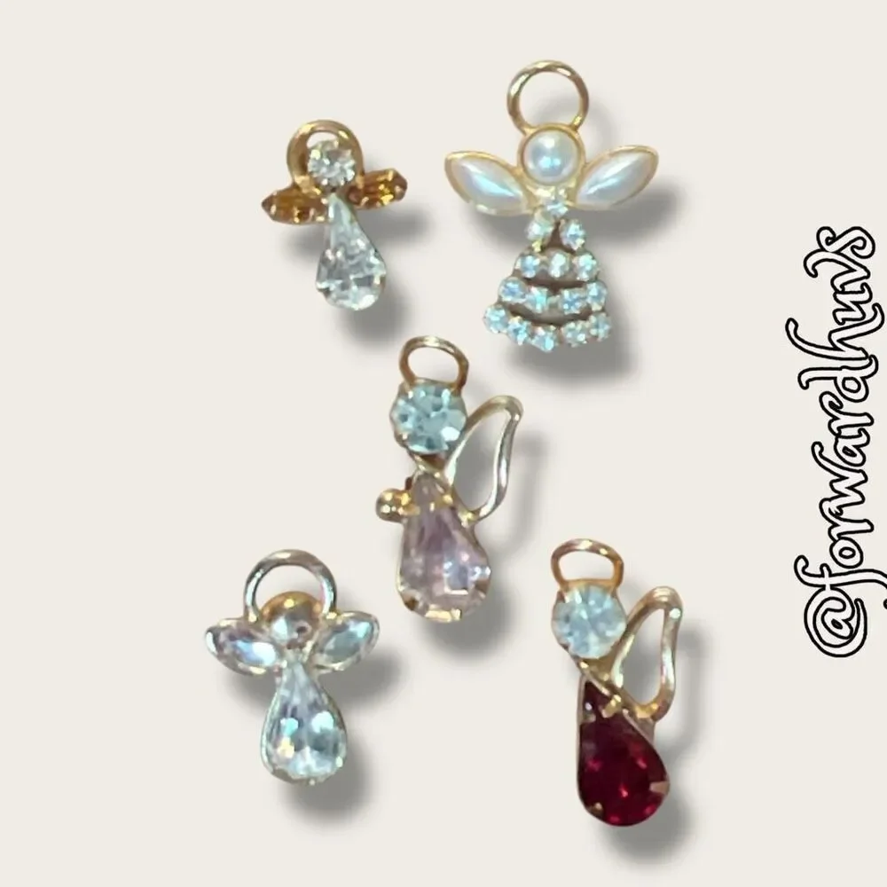 Bundle Sale 3 for $15 | Angel Pin Set – Four with Butterfly Backings - One With